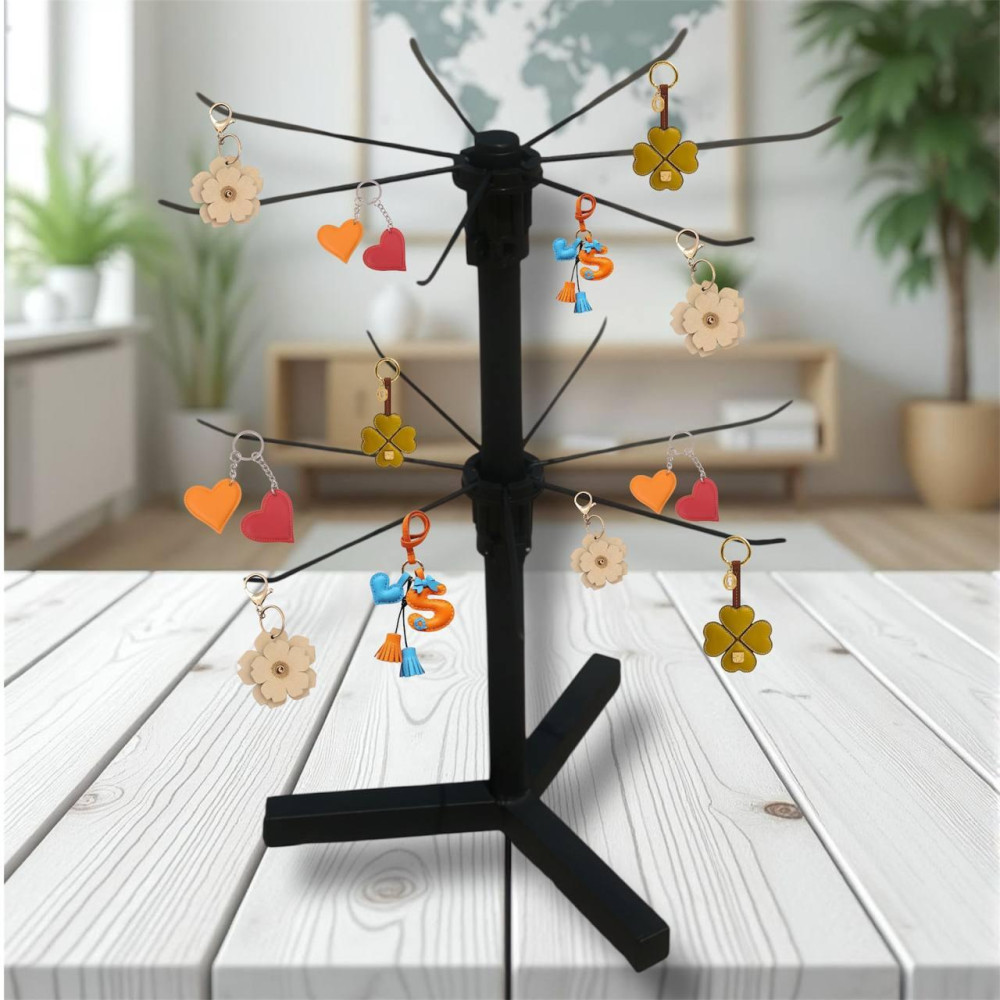 Вертушка настільна Чорна 2 яруси - 80 см зручна для розміщення прикрас та брелків