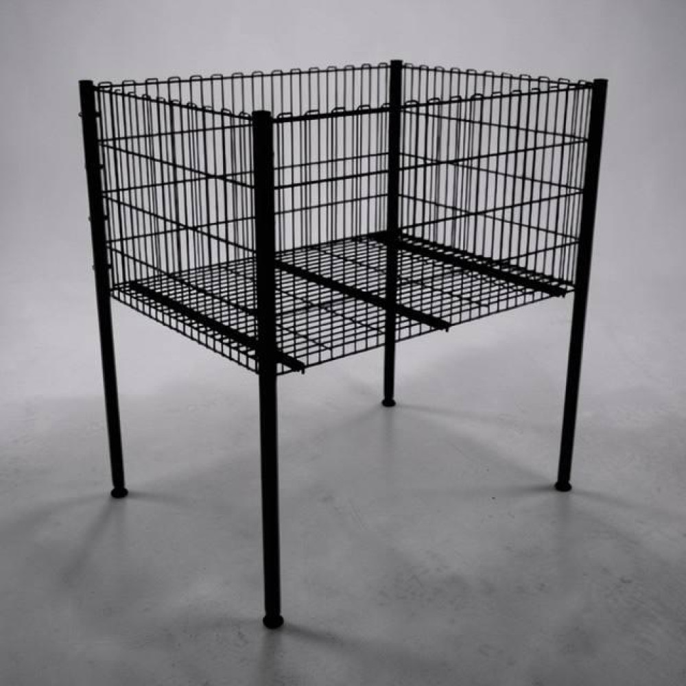 Торговий посилений кошик-контейнер ЧОРНИЙ 60×60 см із регулюванням дна